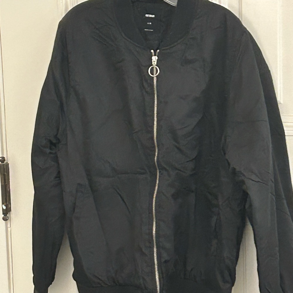 Black Bomber Jacket Large
